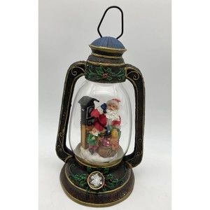 Lamp Christmas Lantern Santa Claus Vintage 11"